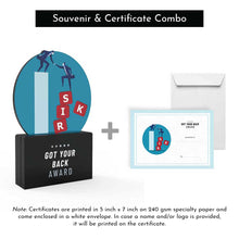 Load image into Gallery viewer, Got Your Back Award