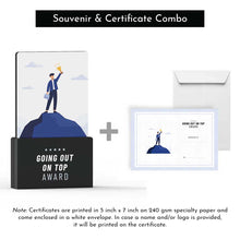 Load image into Gallery viewer, Going Out On Top Award